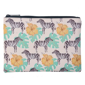 Malá zapínací peněženka na zip se zebrami - 21*15 cm