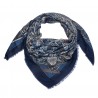 Modrý šátek s potiskem - 135*135 cm Barva: vícebarevnáMateriál: Syntetický