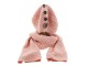 Růžový pletený komplet šála / čepice - 25*70/20*21 cm