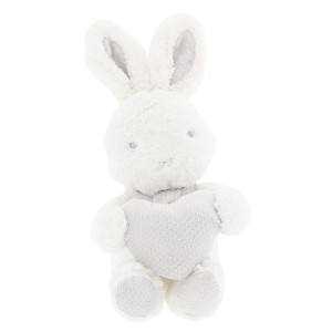 Bílý plyšový králík se srdíčkem - 15*10*15 cm