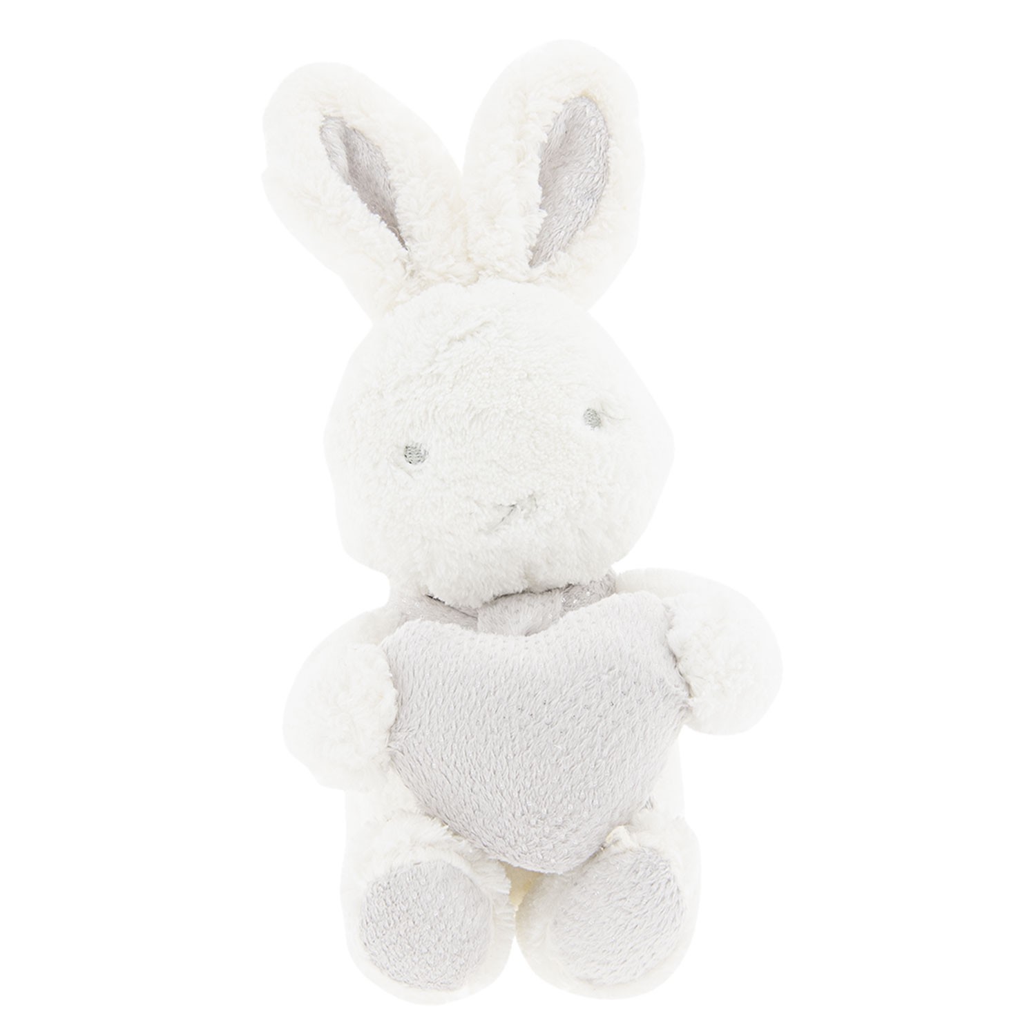 Bílý plyšový králík se srdíčkem - 15*10*15 cm TW0485