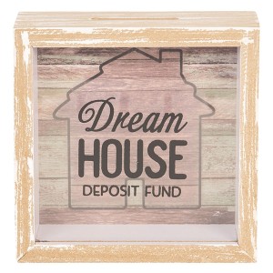 Dřevěná pokladnička Dream House - 15*5*15 cm