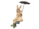 Dekorace sedící králíci pod deštníkem - 10*9*19 cm