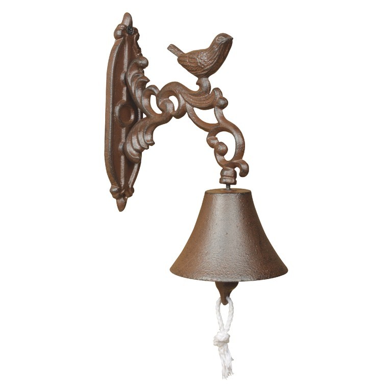 Levně Litinový zvonek s ptáčkem v dárkové krabičce Bird - 10*19*24cm BR22