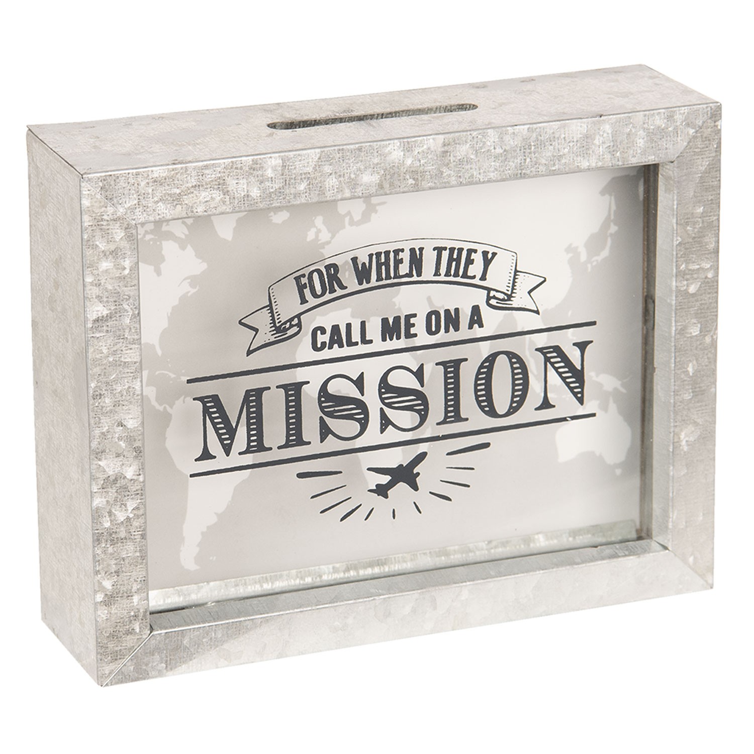 Kovová pokladnička Mission - 18*5*14 cm