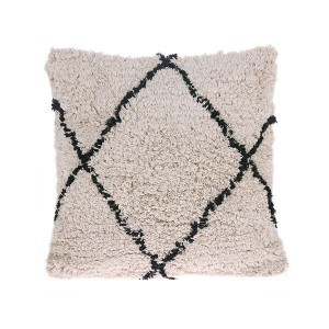 Béžovo-krémový polštář s třásněmi Diamond- 50*50cm