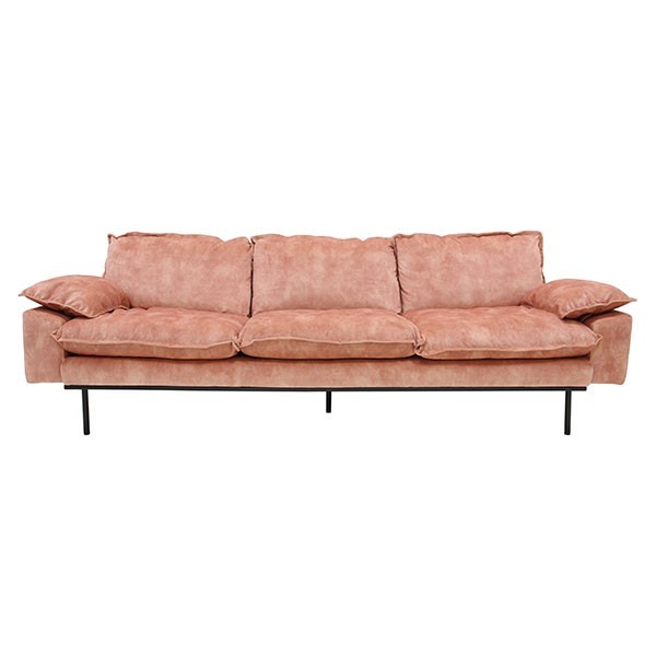 Růžová 4-místná pohovka Vintage pink- 245*83*95 cm