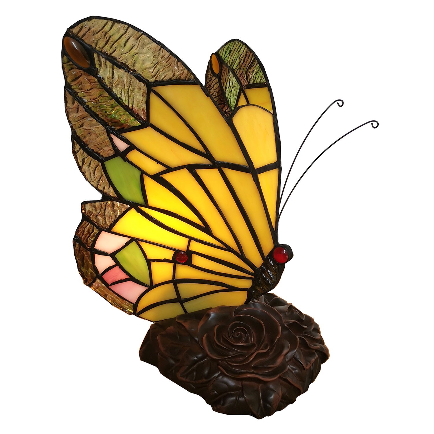 Levně Stolní lampa Tiffany Butterfly - 15*15*27 cm 5LL-6009