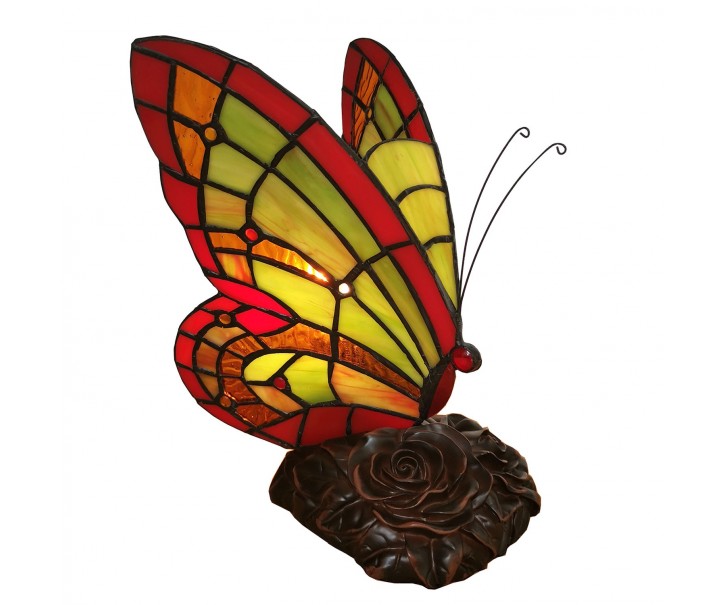 Stolní lampa Tiffany Butterfly II - 15*15*27 cm