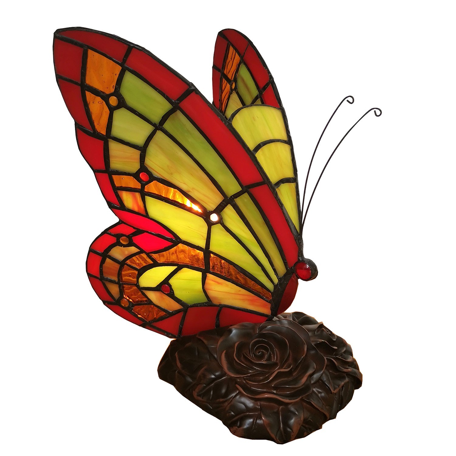 Levně Stolní lampa Tiffany Butterfly II - 15*15*27 cm 5LL-6011
