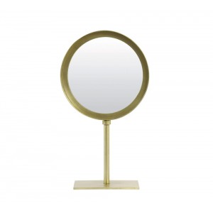 Bronzové kulaté stolní zrcadlo Lure antik bronze - 20*10*35 cm