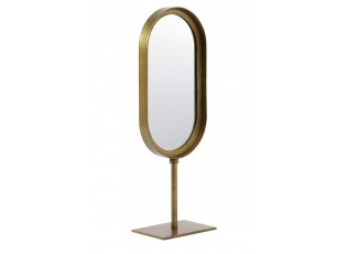 Bronzové oválné stolní zrcadlo Lure antik bronze - 16*10*45 cm