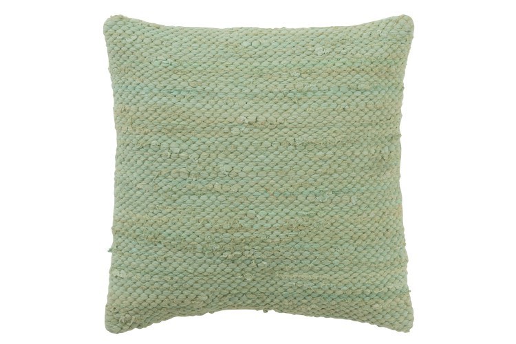Zelený háčkovaný polštář z bavlny Crocheted - 45*45 cm J-Line by Jolipa