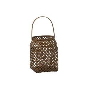 Hnědá pletená bambusová lucerna Bamboo L - 22*22*29 cm