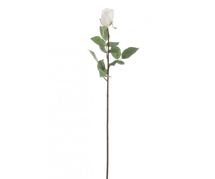 Dlouhá bílá umělá růže Rose - 12,5*74 cm
