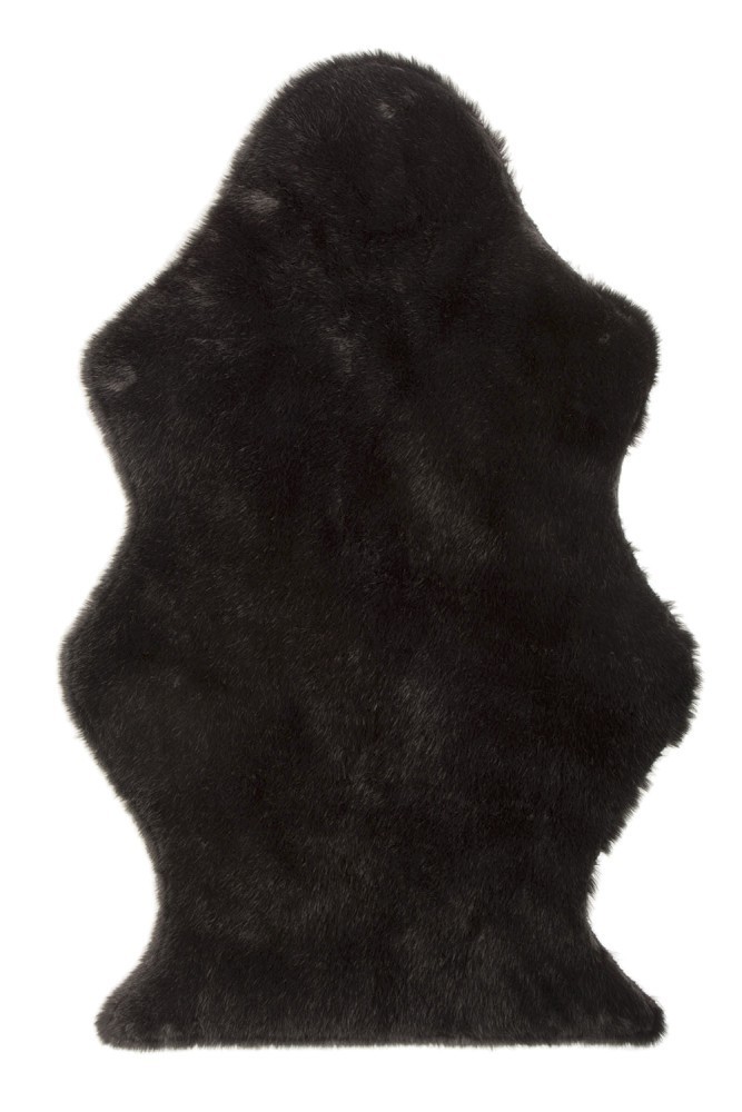 Černá chlupatá kožešina Pelt - 95*60 cm J-Line by Jolipa
