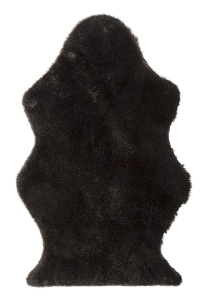 Černá chlupatá kožešina Pelt - 95*60 cm