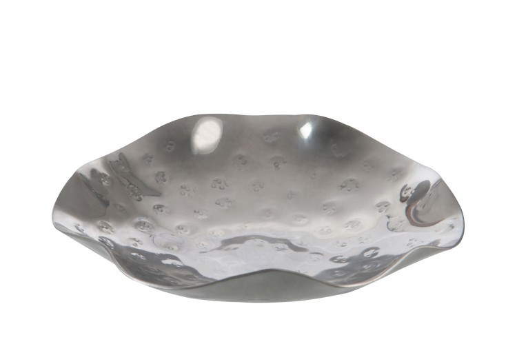 Stříbrný svícen na čajové svíčky Irregular - Ø 15*3 cm J-Line by Jolipa