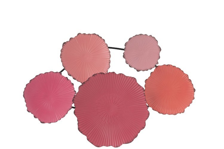 Růžová nástěnná dekorace vlnkovaná kola Ripples - 66*6*46 cm 90616