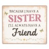 Kovová nástěnná cedulka Sister Friend - 15*13 cm