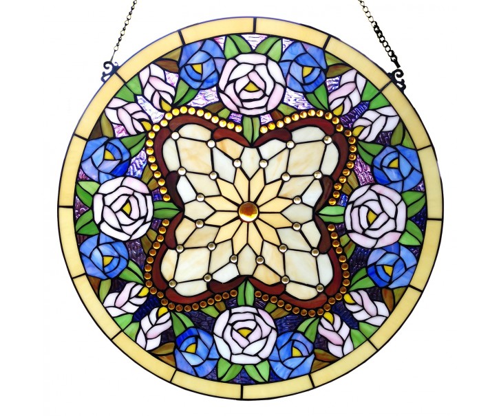 Vitrážový panel Tiffany Prairie - Ø 60 cm