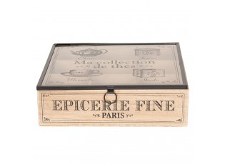Čajový box (9 přihrádek) - 24*24*7 cm