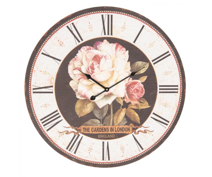 Květinové hodiny Gardens in London - Ø 60*4 cm / 1*AA