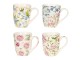 Sada 4 porcelánových hrnků Květy - 9*10 cm / 0,3L