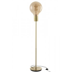 Zlatá skleněná stojací lampa ve tvaru žárovky Baloon - Ø 30*160cm