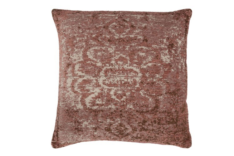 Růžovo -krémový polštář s ornamenty Vintage- 45*45cm J-Line by Jolipa