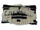 Černo-krémový boho polštář s třásněmi - 30*50cm