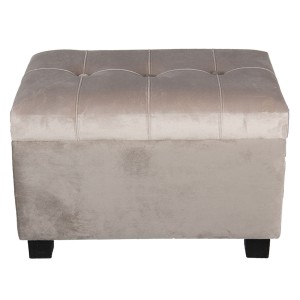 Šedá sametová podnožka Grey - 50*34*33 cm