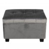 Tmavě šedá sametová podnožka Dark Grey - 50*34*33 cm