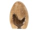 Dřevěné dekorační vejce s motivem slepičky - 12*8*2 cm