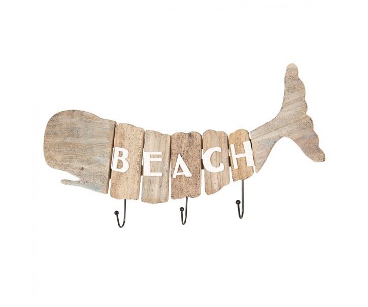 Dřevěný věšák velryba Beach - 58*5*27 cm