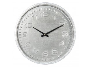 Šedé nástěnné hodiny v industriálním stylu - Ø 39*5 cm / 1*AA