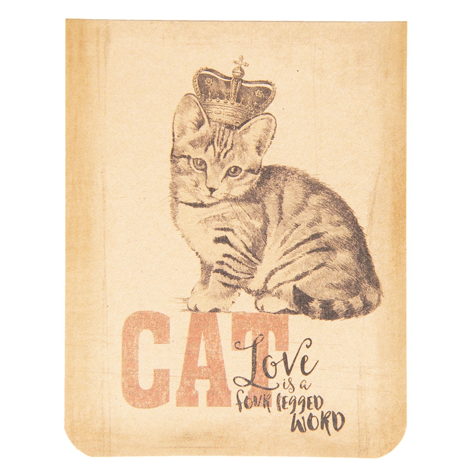 Zápisníček kočka s korunkou - 8*10*1 cm Clayre & Eef