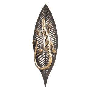 Nástěnné dekorace - Ještěrka na listě - 33*3*12 cm