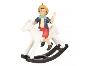 Dekorace Pinocchio na houpacím koni - 26*8*29 cm