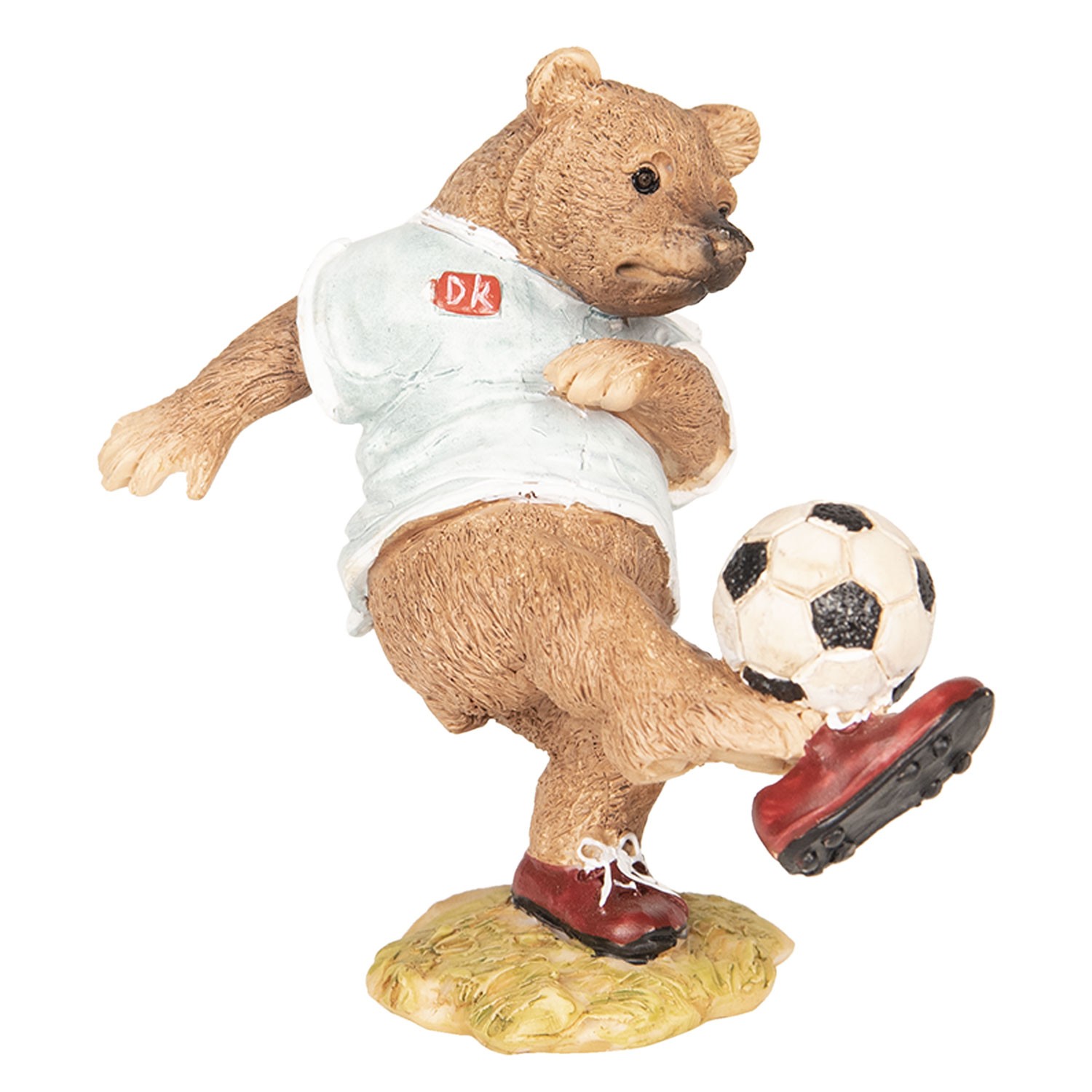 Levně Dekorace Medvěd hrající fotbal - 10*6*10 cm 6PR2576