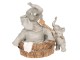 Dekorativní soška slonů při koupání - 13*9*13 cm