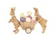 Dekorace králíci s vozíkem - 21*6*14 cm