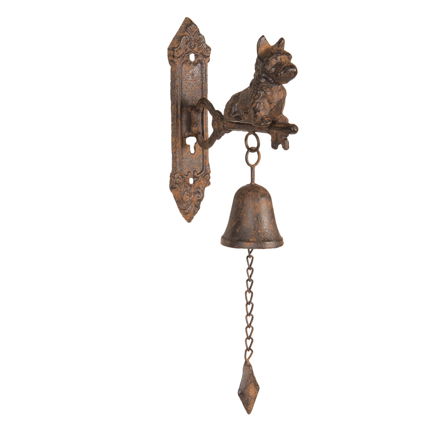 Litinový zvonek se psem s úmyslným rezem - 6*16*38 cm Clayre & Eef