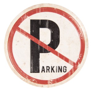 Kovová cedule stop parking - Ø 35 cm