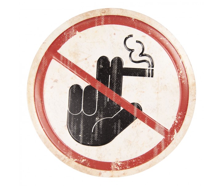 Nástěnná plechová cedule Zákaz kouření - ∅ 35 cm