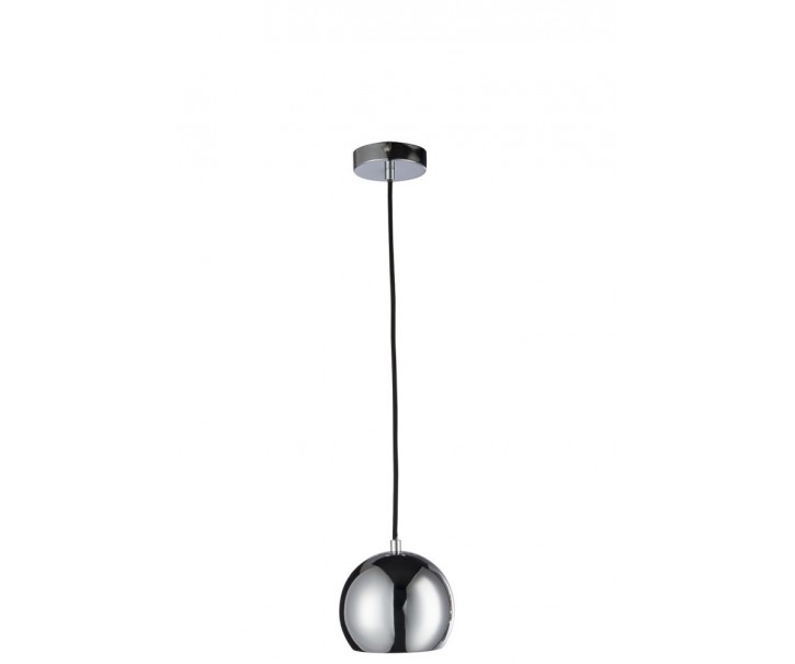 Stříbrné závěsné kovové světlo Ball silver - Ø 15*120 cm