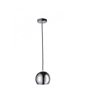 Stříbrné závěsné kovové světlo Ball silver - Ø 15*120 cm