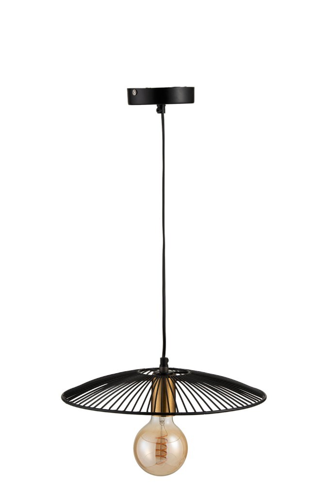 Černé kovové stropní světlo Line small - Ø 35*85 cm