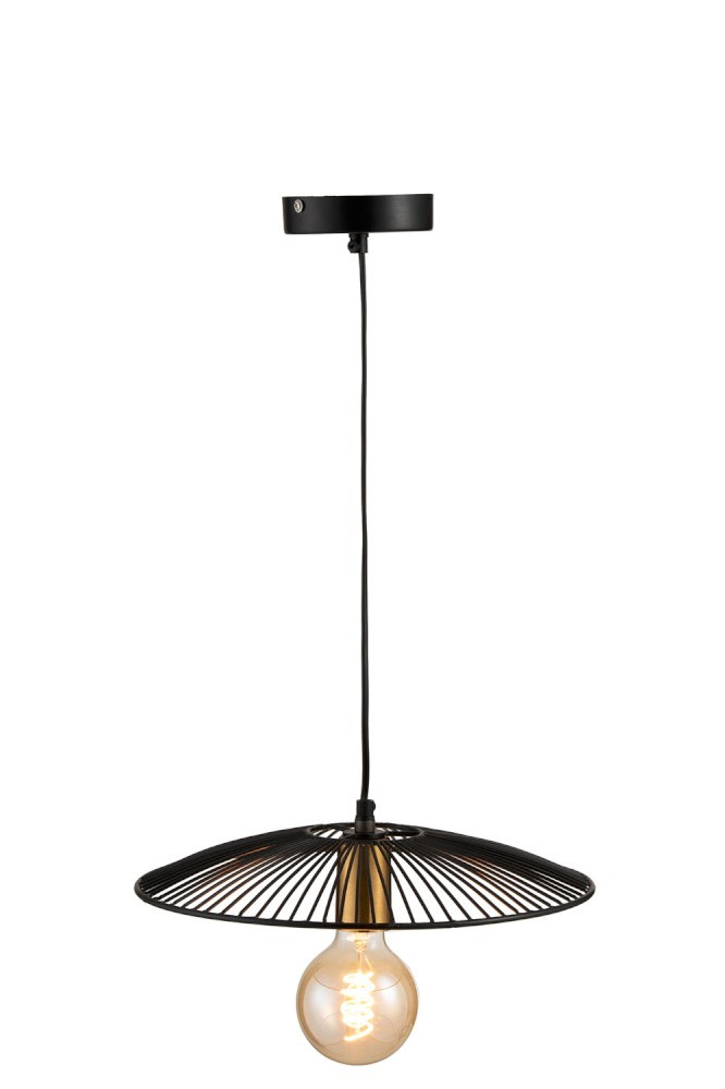 Černé kovové stropní světlo Line small - Ø 35*85 cm