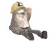 Dekorativní soška krtka s přilbou a dalekohledem - 7*7*10 cm